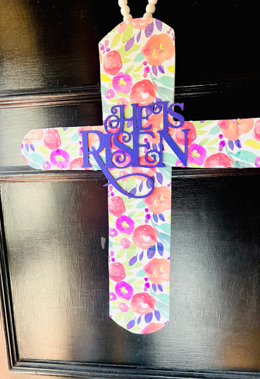 Southernly Easter Cross: Purple Florals