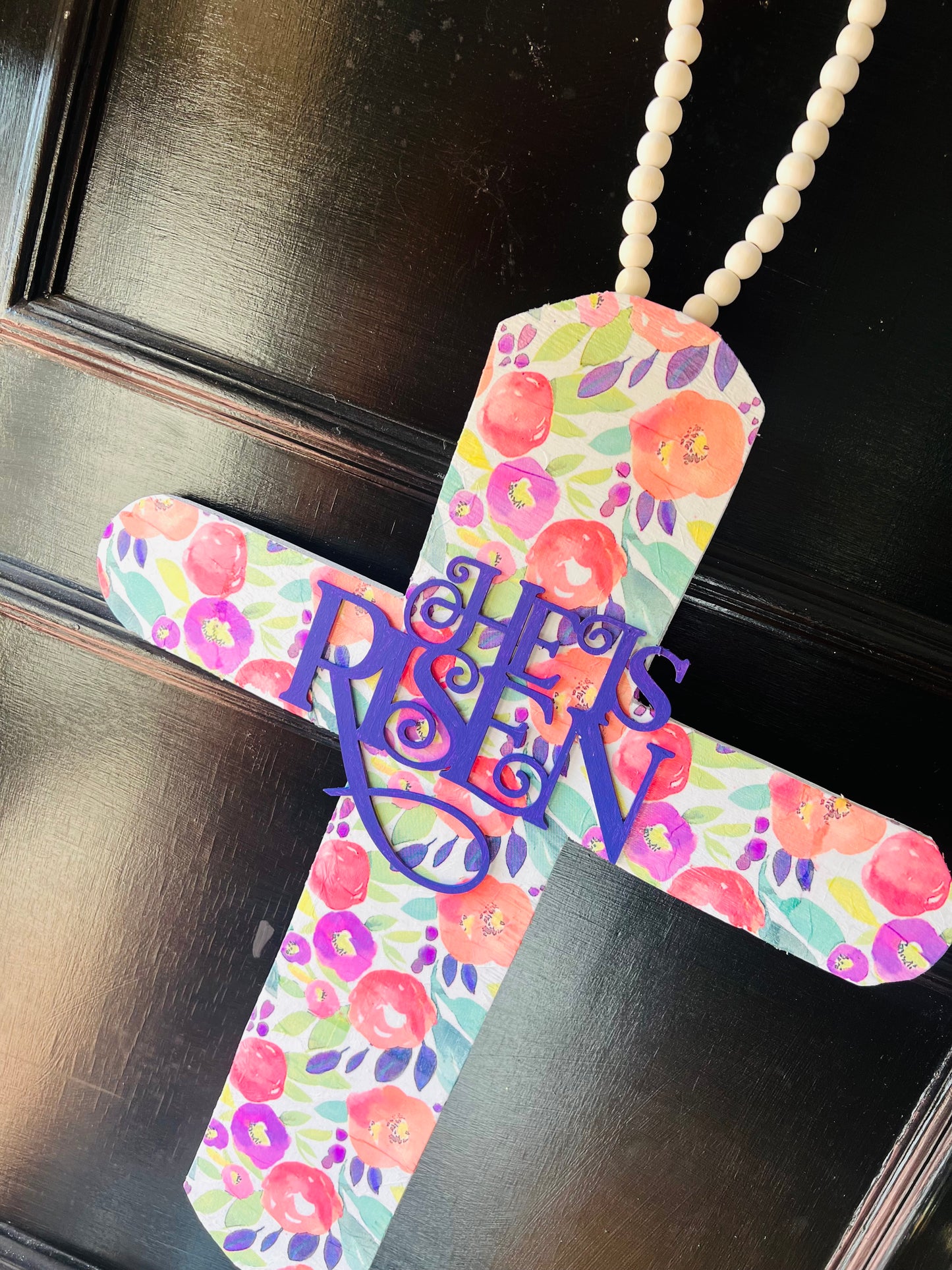 Southernly Easter Cross: Purple Florals